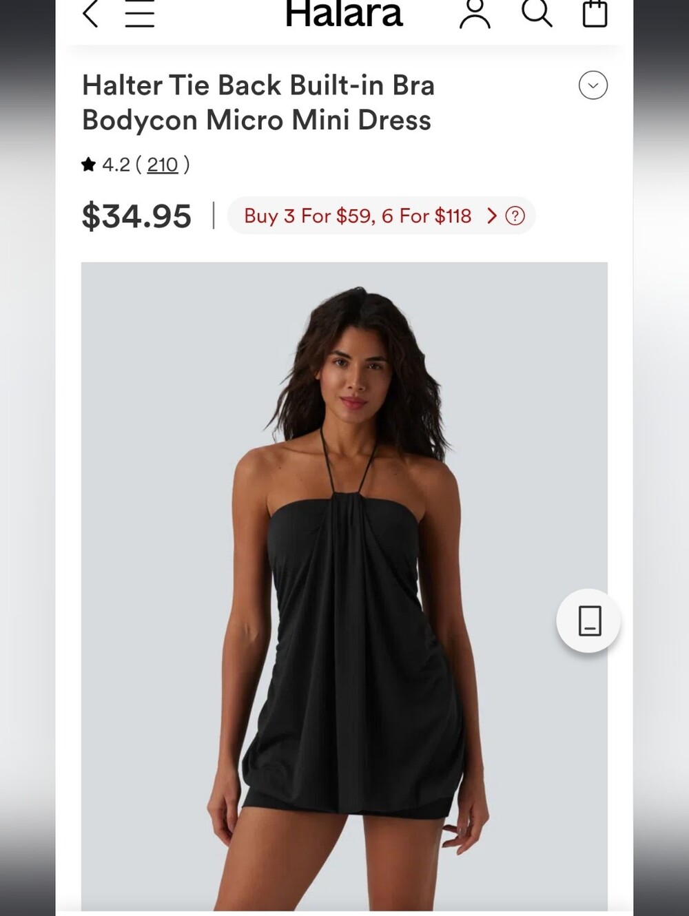 Halara Micro Mini Dress